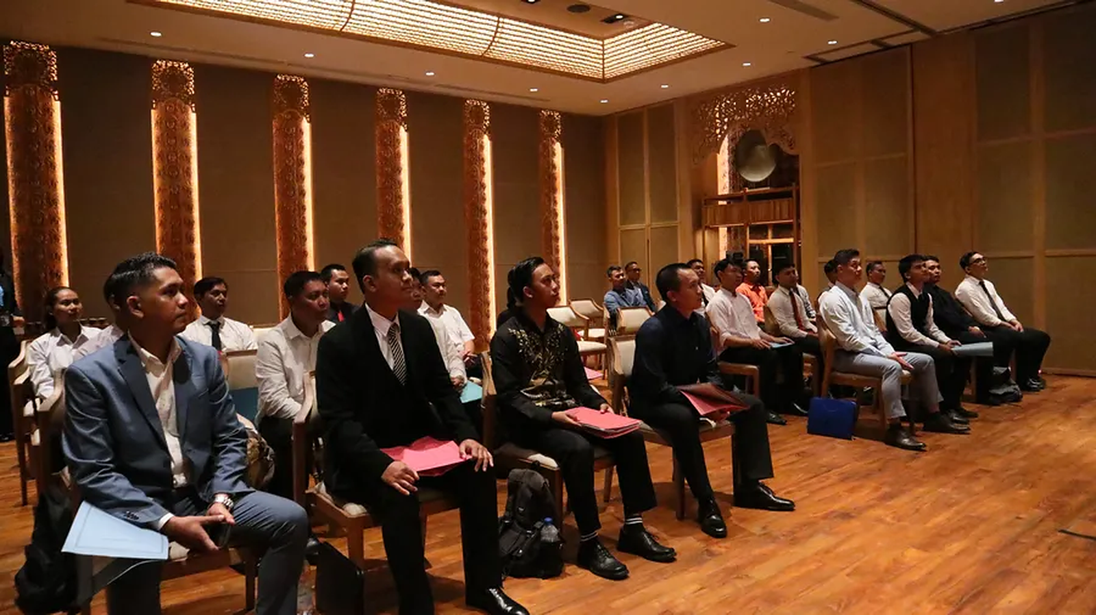 Candidates attending a selection and briefing session